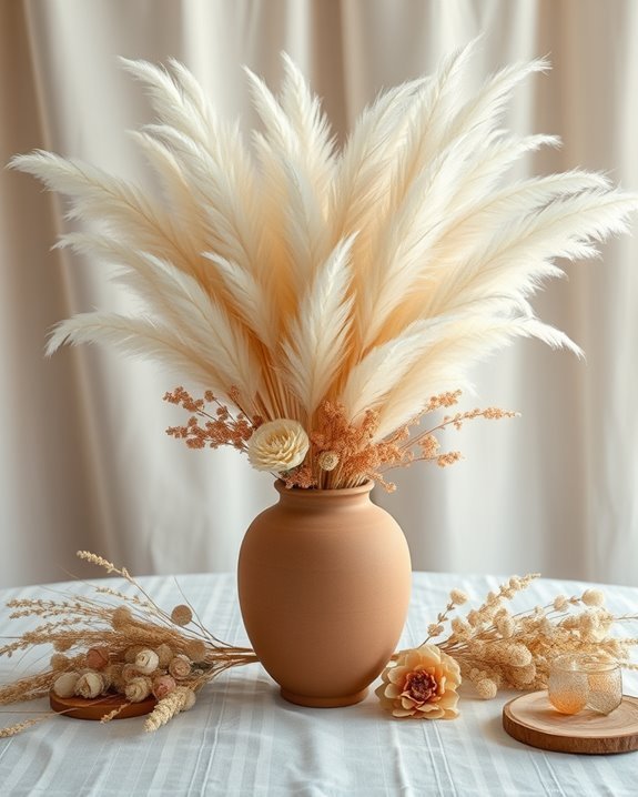 pampas grass boho arrangements