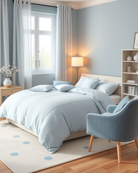 pastel blue bedroom serenity