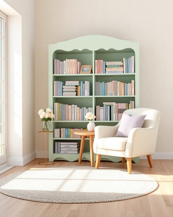 pastel bookshelf decor ideas