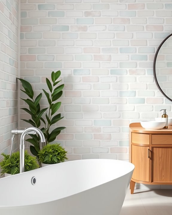 pastel brick wood elegance