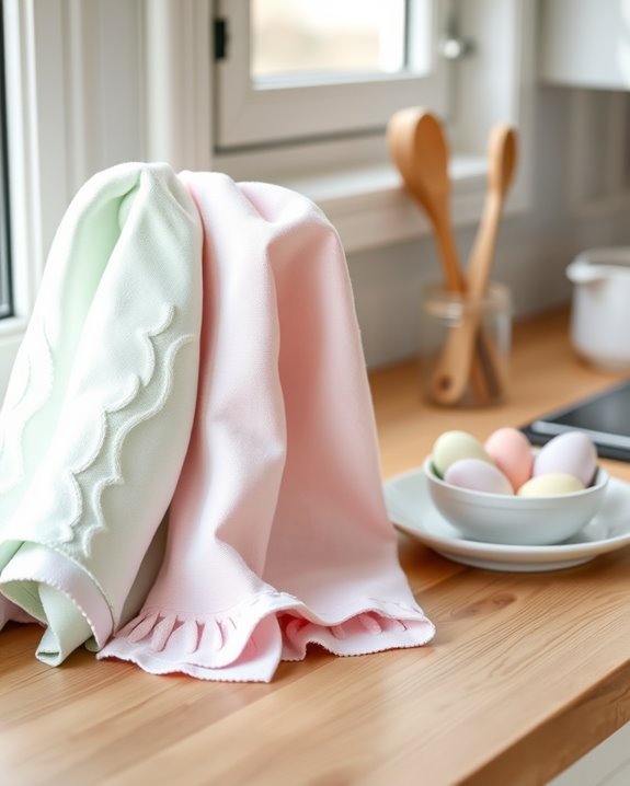 pastel dish towels brighten kitchens