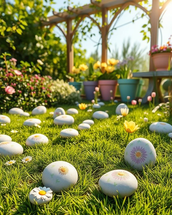 pastel garden stone decorations