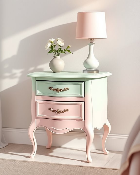 pastel nightstand makeover ideas