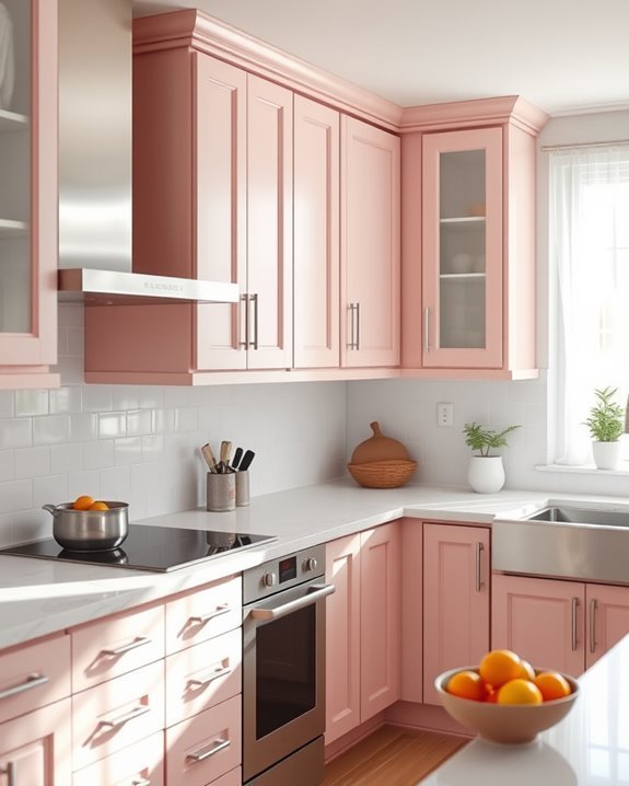 pastel pink kitchen charm