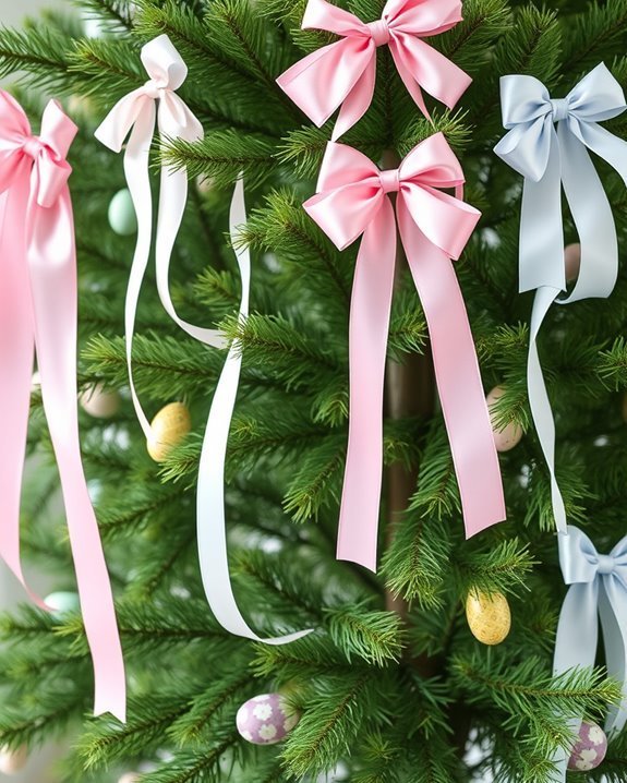 pastel ribbon decorations enhance