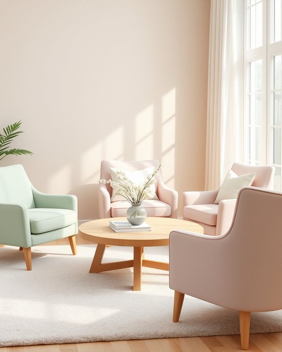 pastel upholstery accent chairs