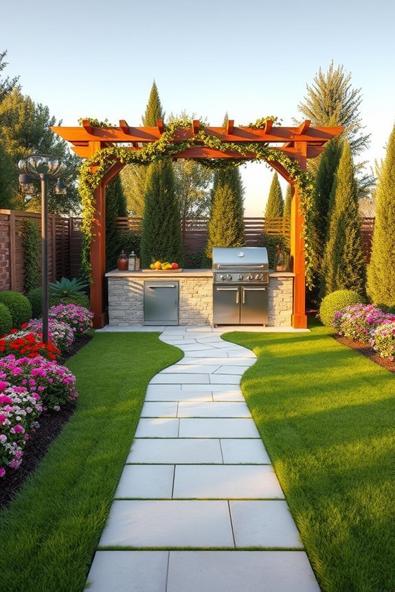 paved walkway enhances bbq accessibility
