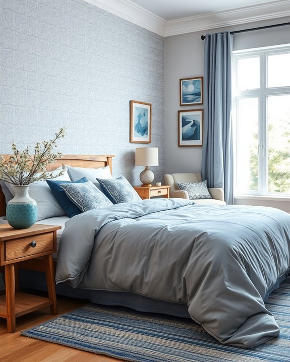 personalized blue and grey decor