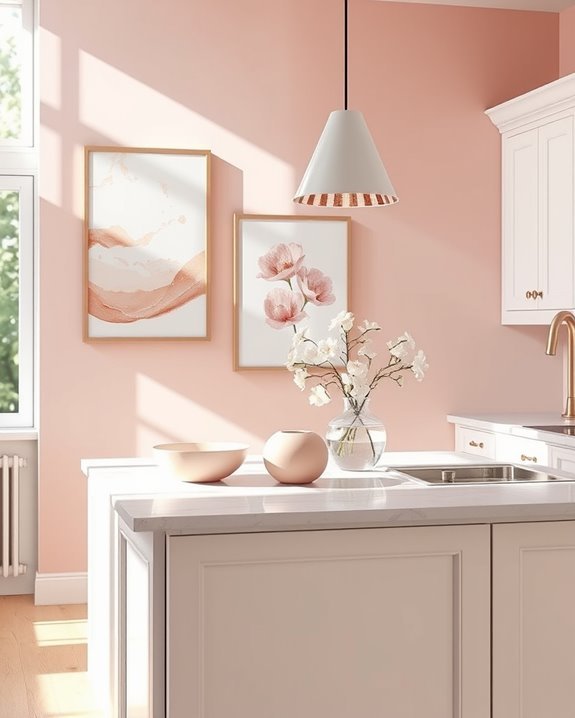 personalized blush pink wall art