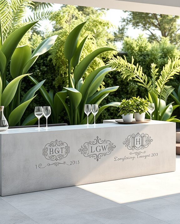 personalized concrete bar elegance