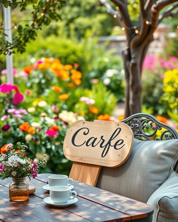 personalized garden caf signage