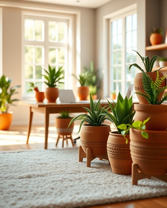 personalized indoor clay planters