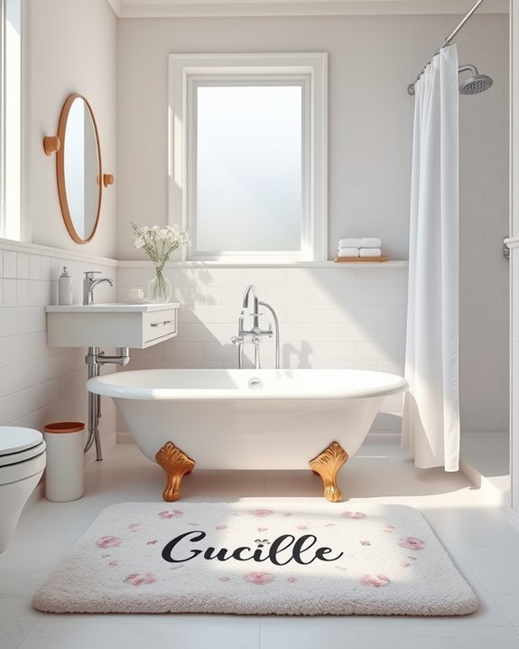 personalized whimsical bath mats