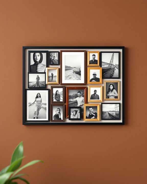 photo collage on brown