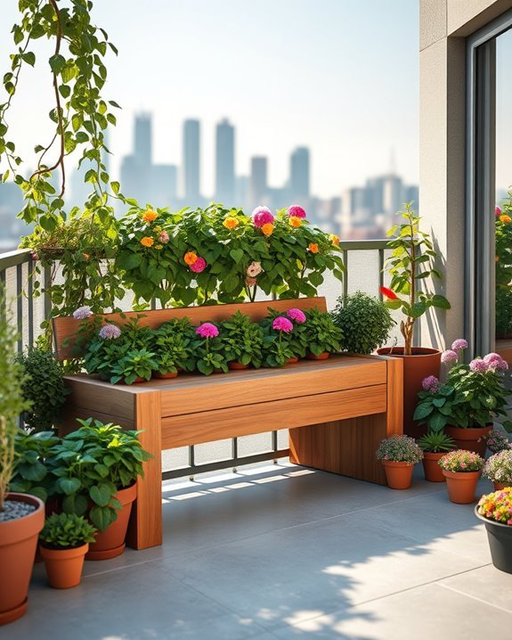 planter bench for urban oasis