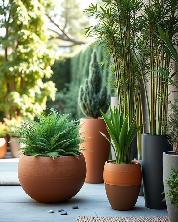 planters create private spaces