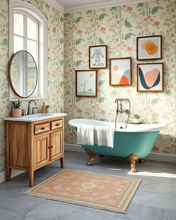 playful and modern wallpaper