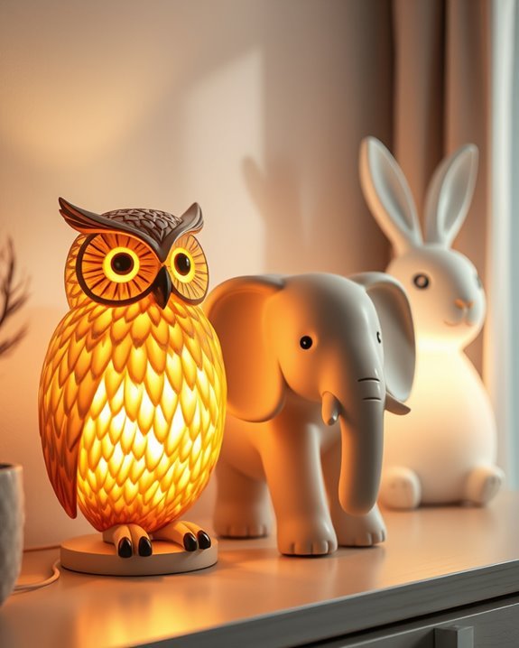 playful animal shaped lamps