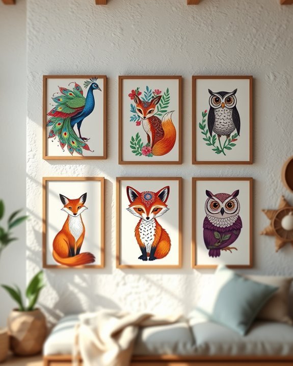 playful animal wall art