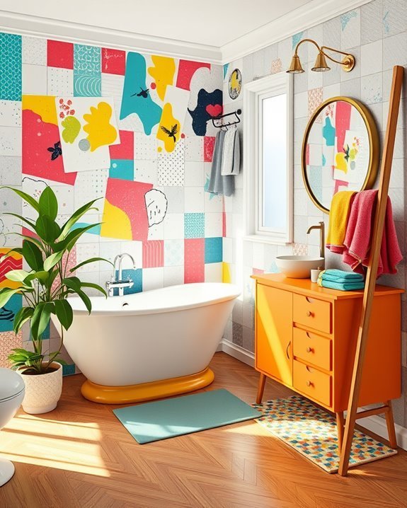 playful bathroom color schemes