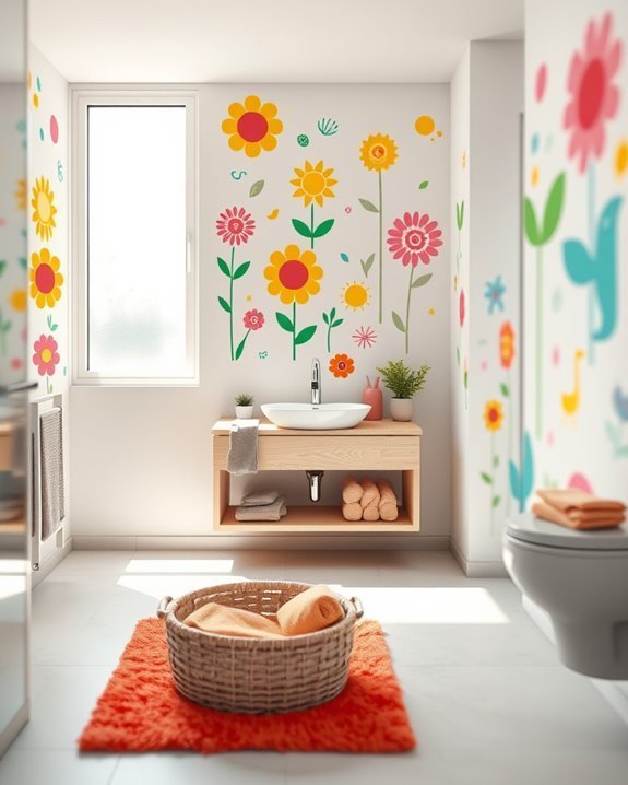 playful bathroom wall decals