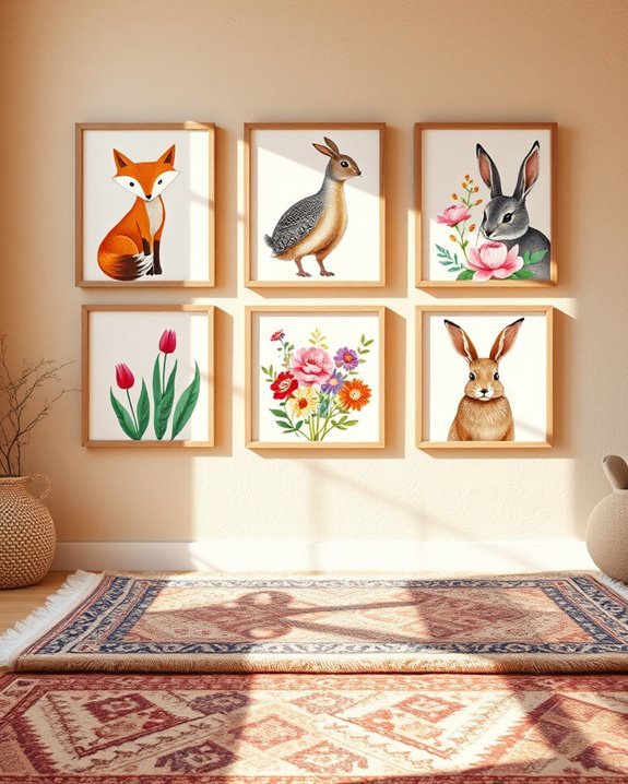 playful boho animal art