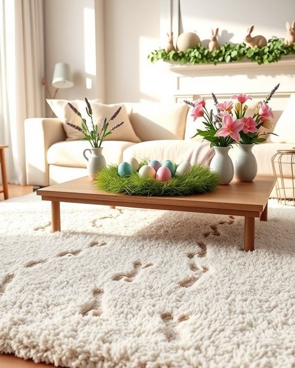 playful bunny footprint decor