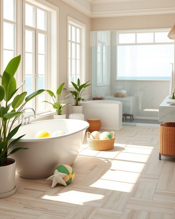 playful coastal bathroom decor