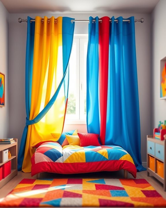 playful colorful curtain designs