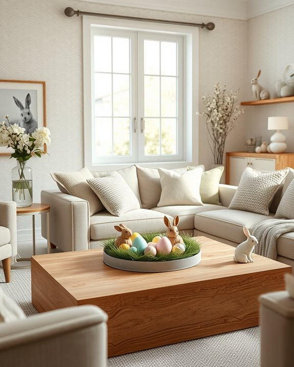 playful easter bunny decor