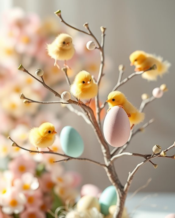 playful easter chick decorations