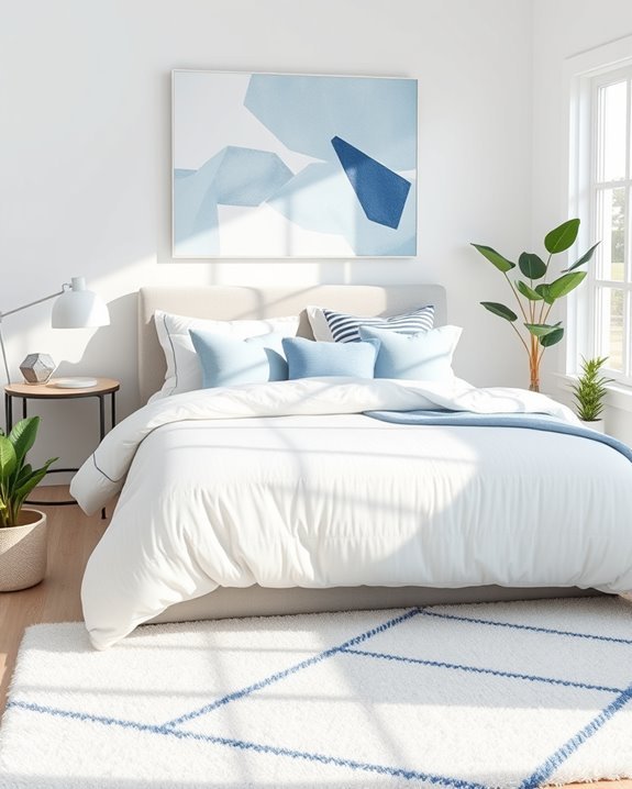 playful geometric bedroom accents