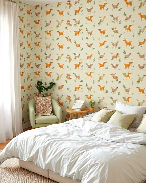 playful green animal prints