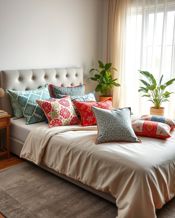 playful patterned throw pillows