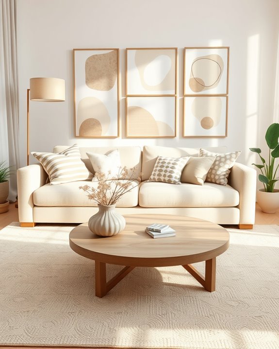 playful patterns enhance beige decor