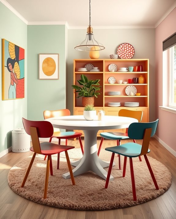 playful retro dining decor