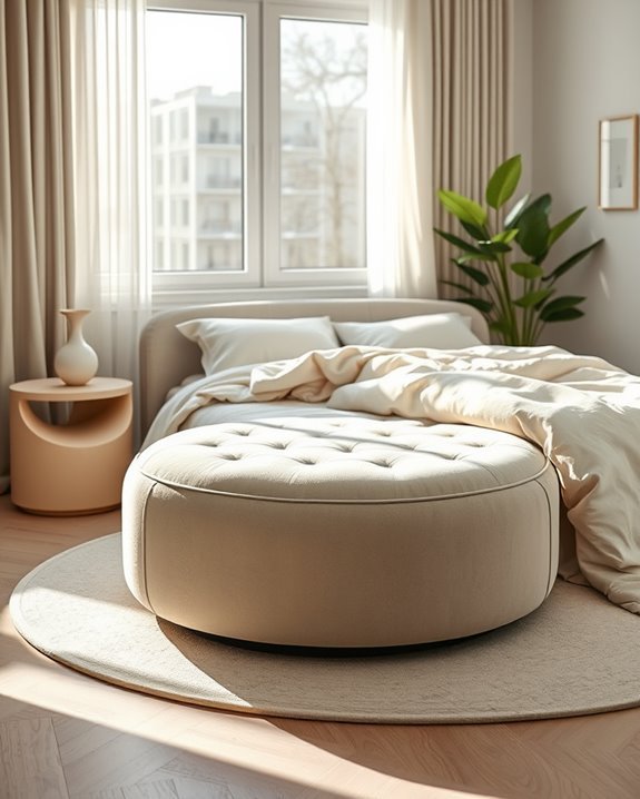 playful sophisticated rounded ottomans