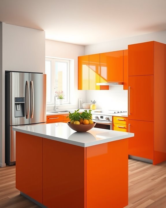 playful tangerine kitchen design