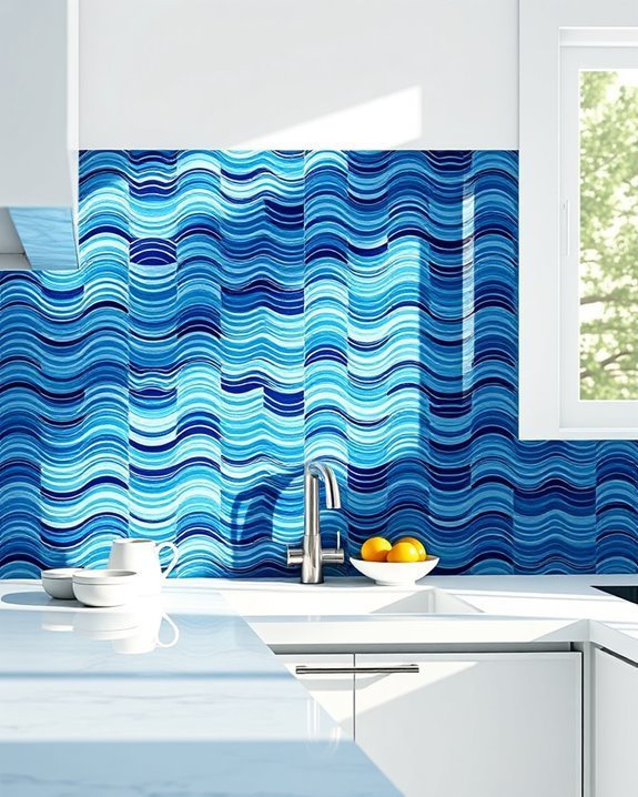 playful wavy blue tiles