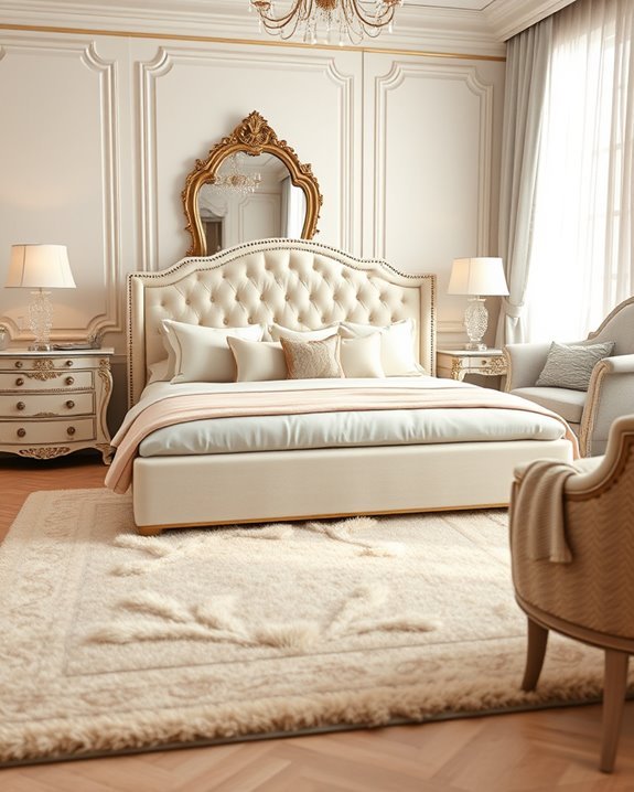 plush rugs enhance bedroom elegance