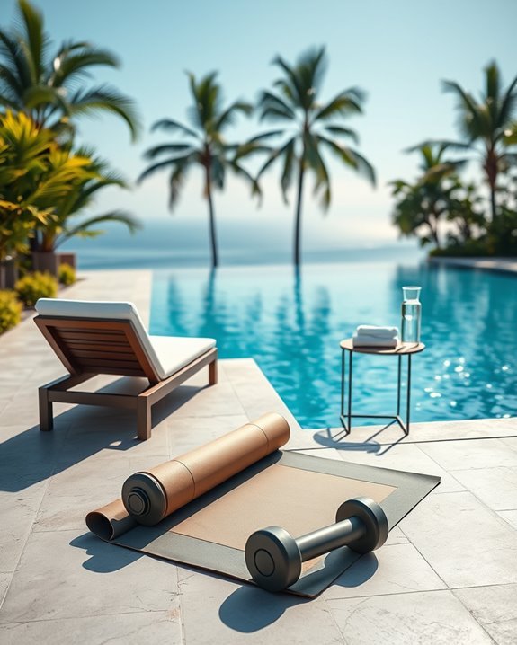 poolside fitness and relaxation