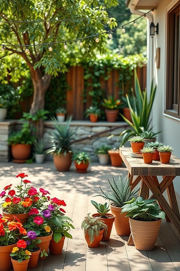 potted plants enhance outdoor ambiance