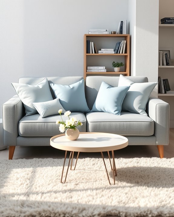 powder blue pillow elegance