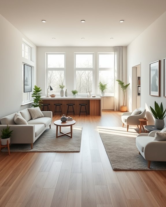 privacy focused split floor design