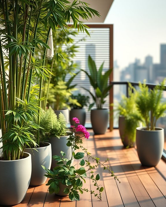private balcony with greenery