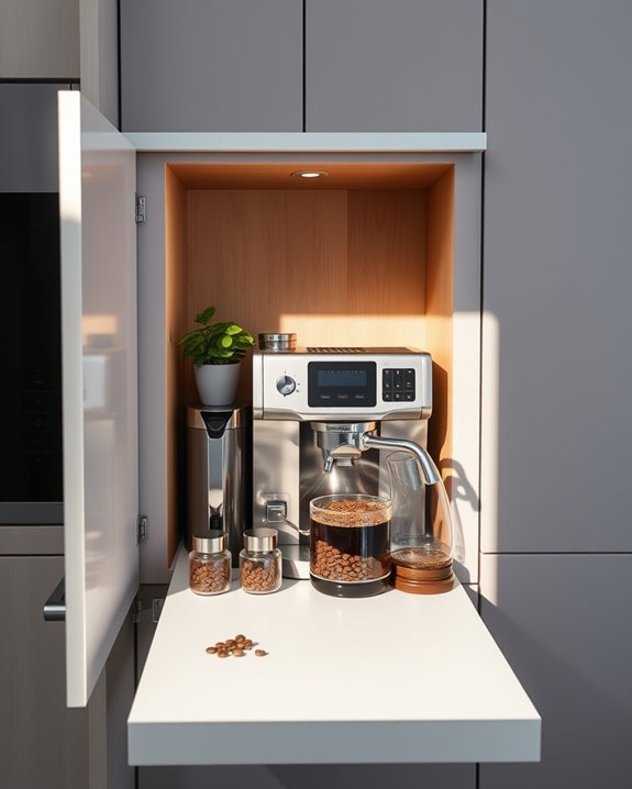 pull out coffee station convenience