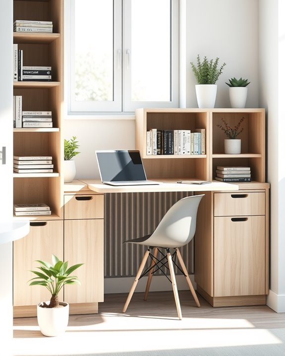 pull out desk for efficiency