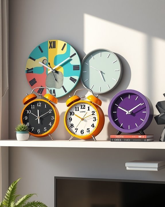 quirky clocks enhance decor