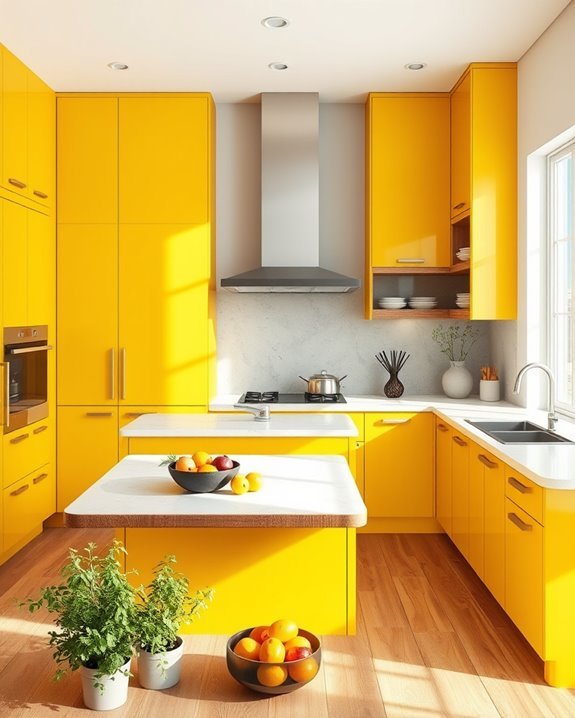 radiant golden yellow kitchen