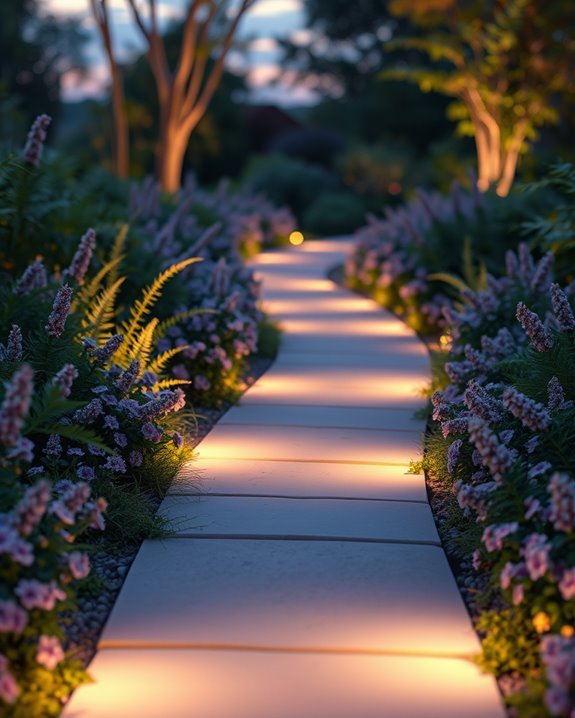 recessed lighting enhances walkways